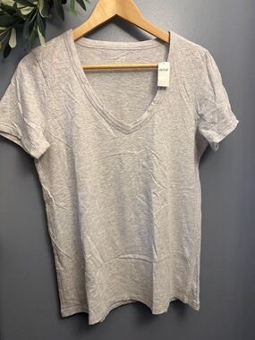 aerie Short Sleeve V-Neck Tee - Light Gray